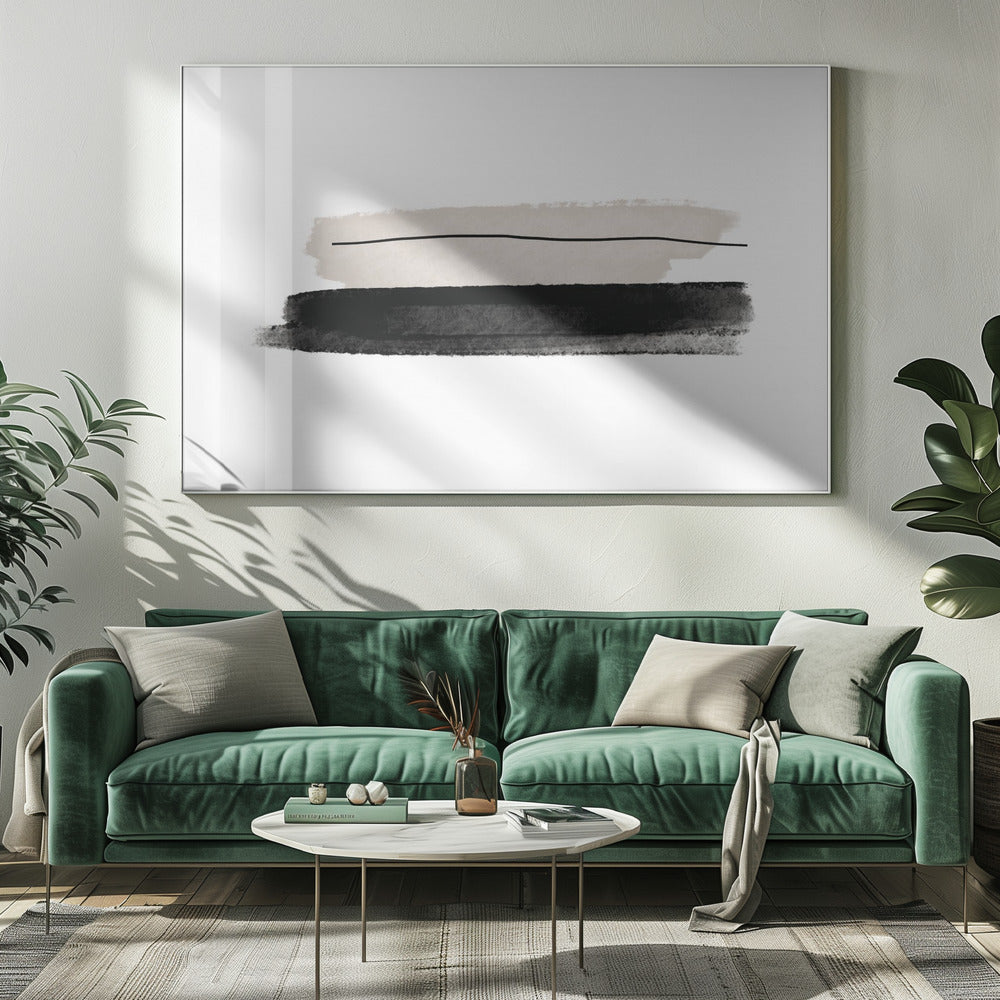 Black And Beige Brushstrokes | Canvas