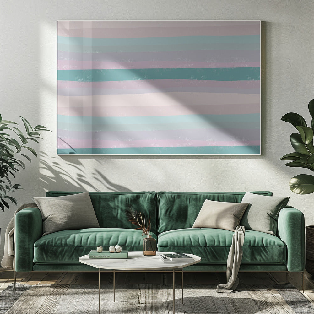 Horizontal Stripes In Soothing Tones | Canvas