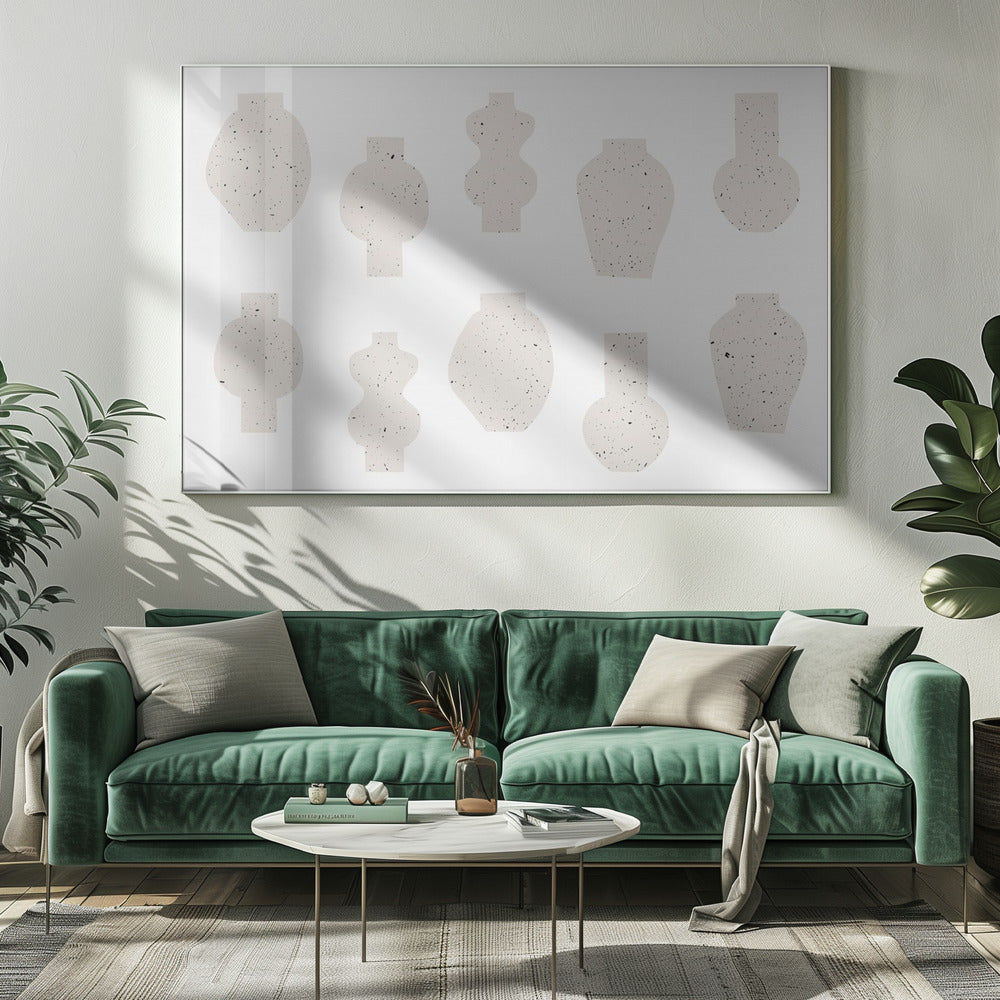 Abstract Vases Beige | Canvas
