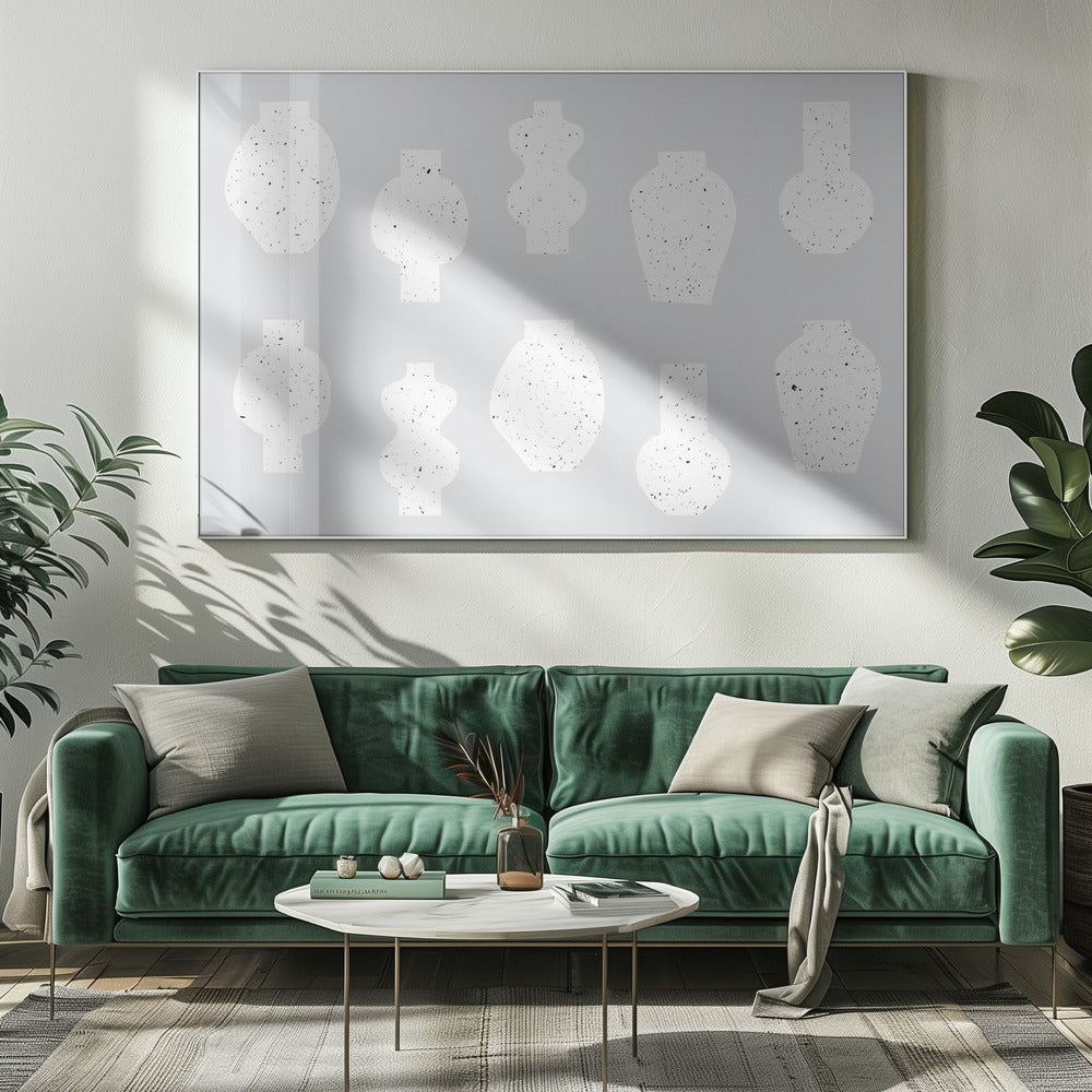 Abstract Vases White | Canvas