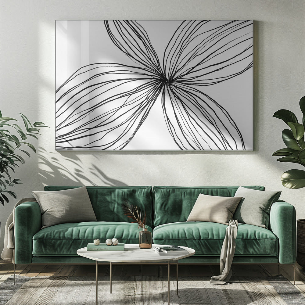 Elegant Black and White Petals | Canvas