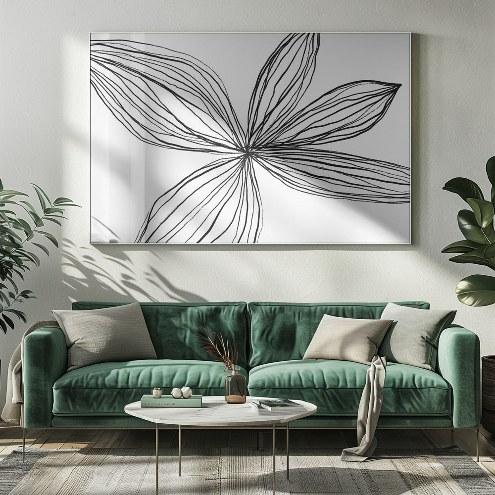 Minimalist Black and White Petals | Canvas