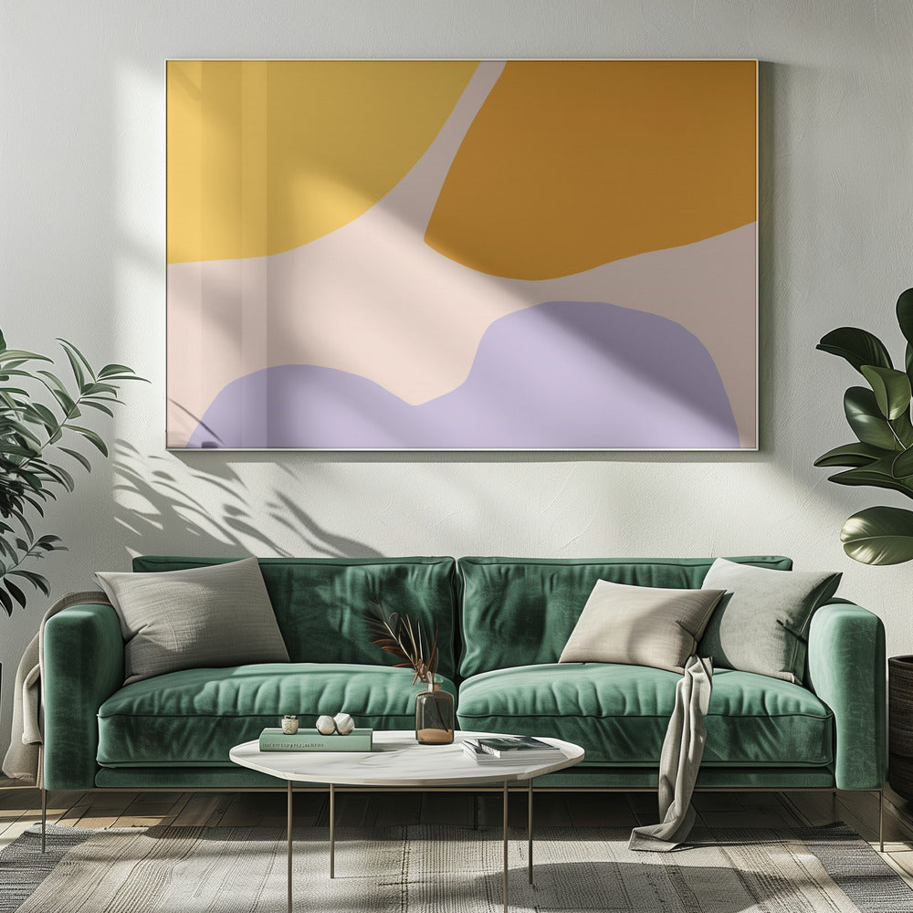 Soft Pastel Shapes in Yellow Orange and Purple | Canvas