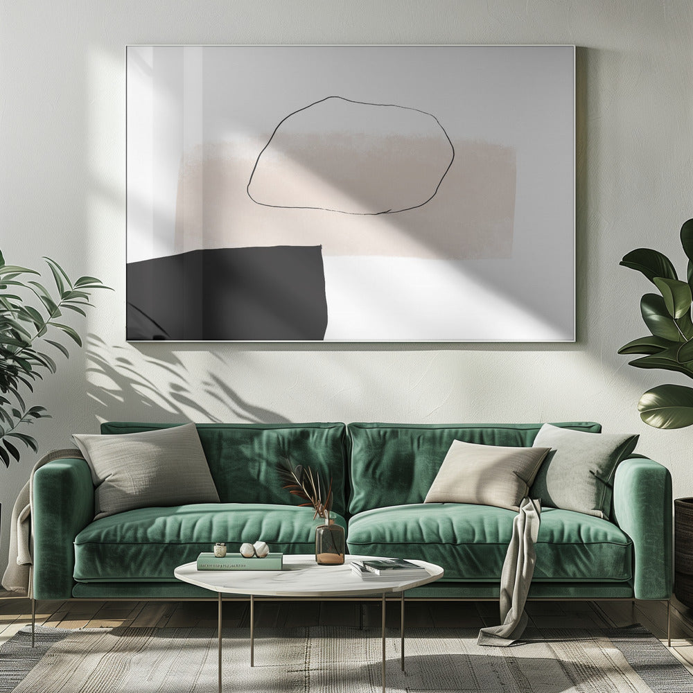 Beige Shape and Black Block | Canvas