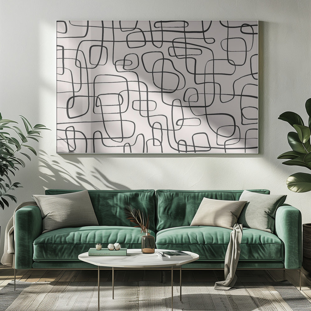 Curved Maze Lines | Canvas