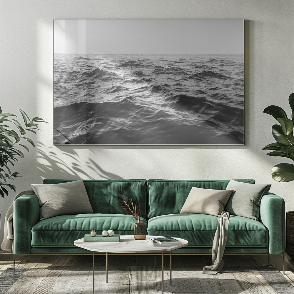 Wavy Horizon BW | Canvas