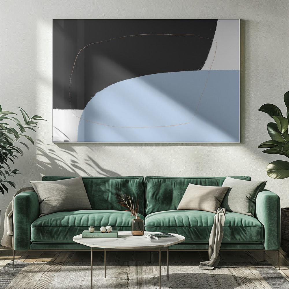Interwoven Contrast Black Bold Meets Blue Soft | Canvas
