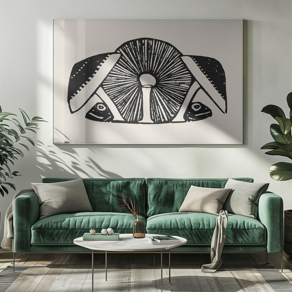 Three Mushrooms 1892 Beige | Canvas