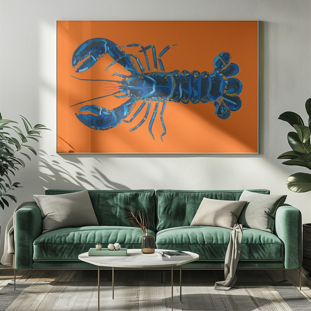 Lobster On Orange | Canvas