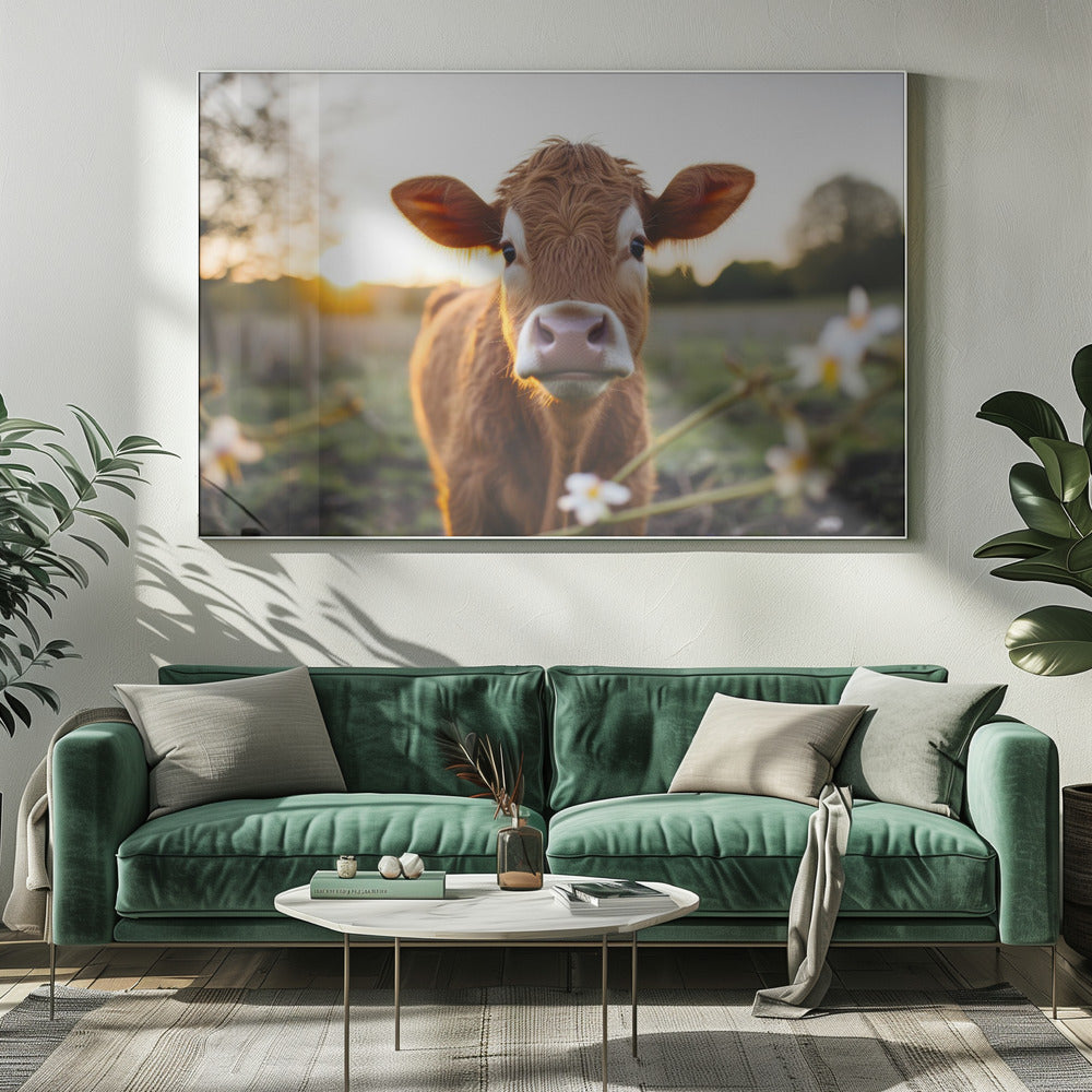 Cow at Sunrise | Canvas