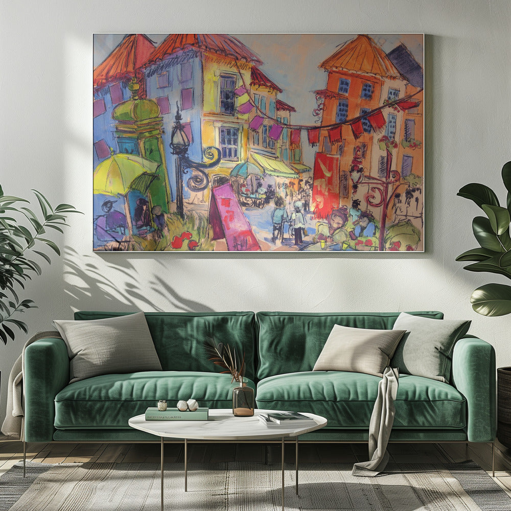 Vibrant Street Scene | Canvas