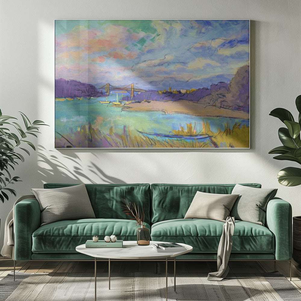 Serene River Skies | Canvas