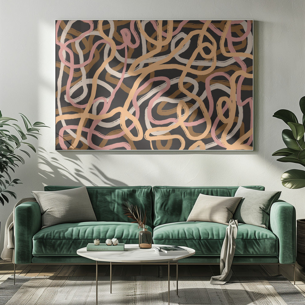 Tangled Array Of Colorful Lines | Canvas