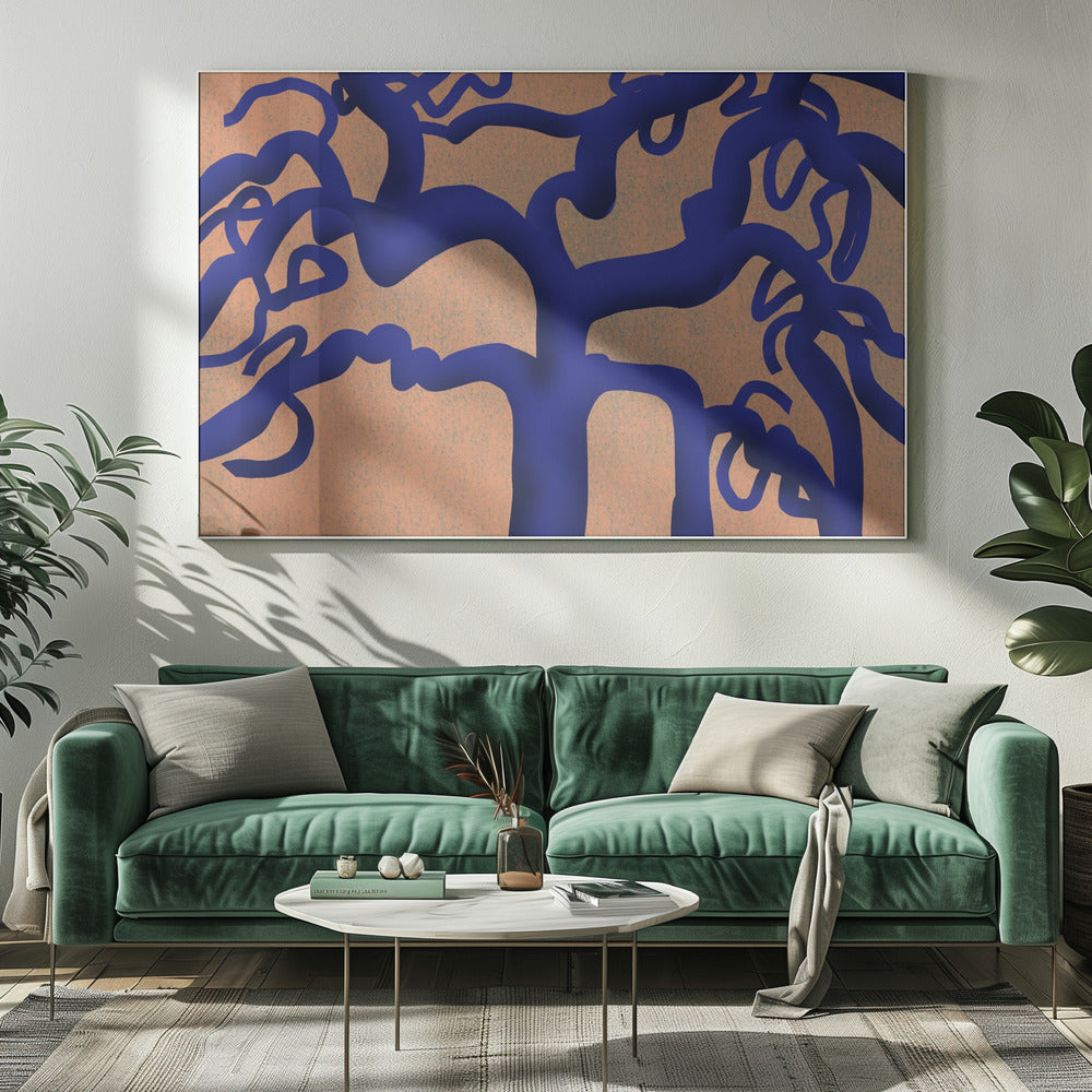 Twisting Indigo Tree | Canvas