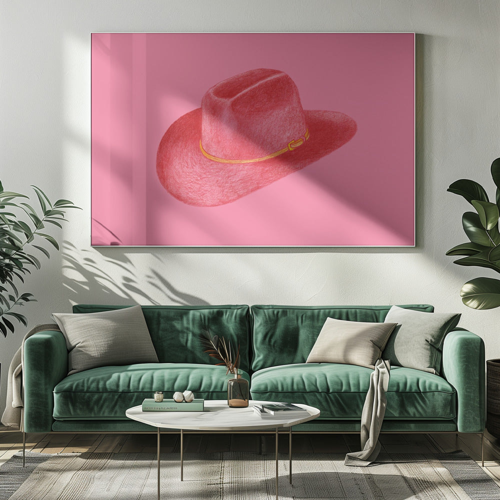 Red Stetson On Pink | Canvas