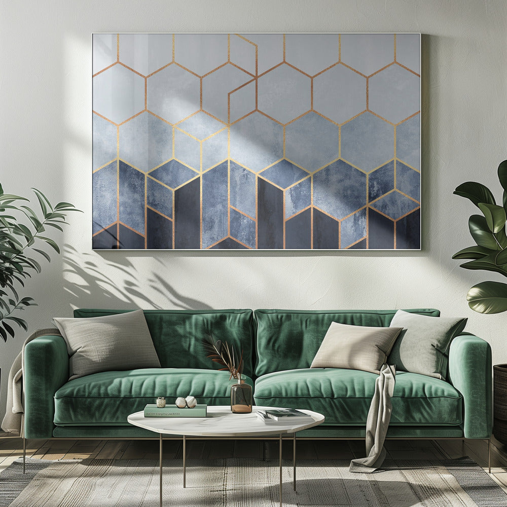 Soft Blue Hexagons | Canvas