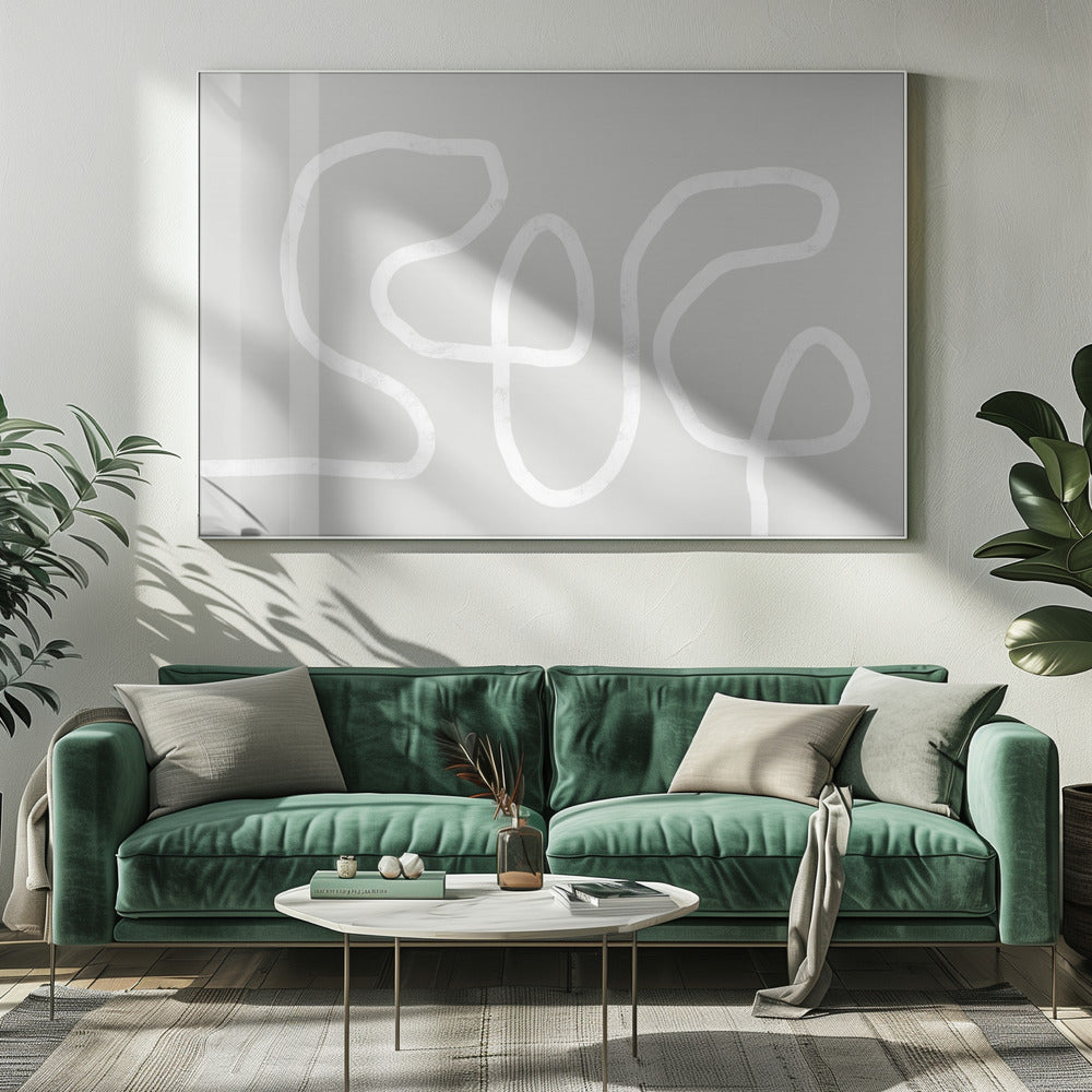 Intertwined White Lines | Canvas