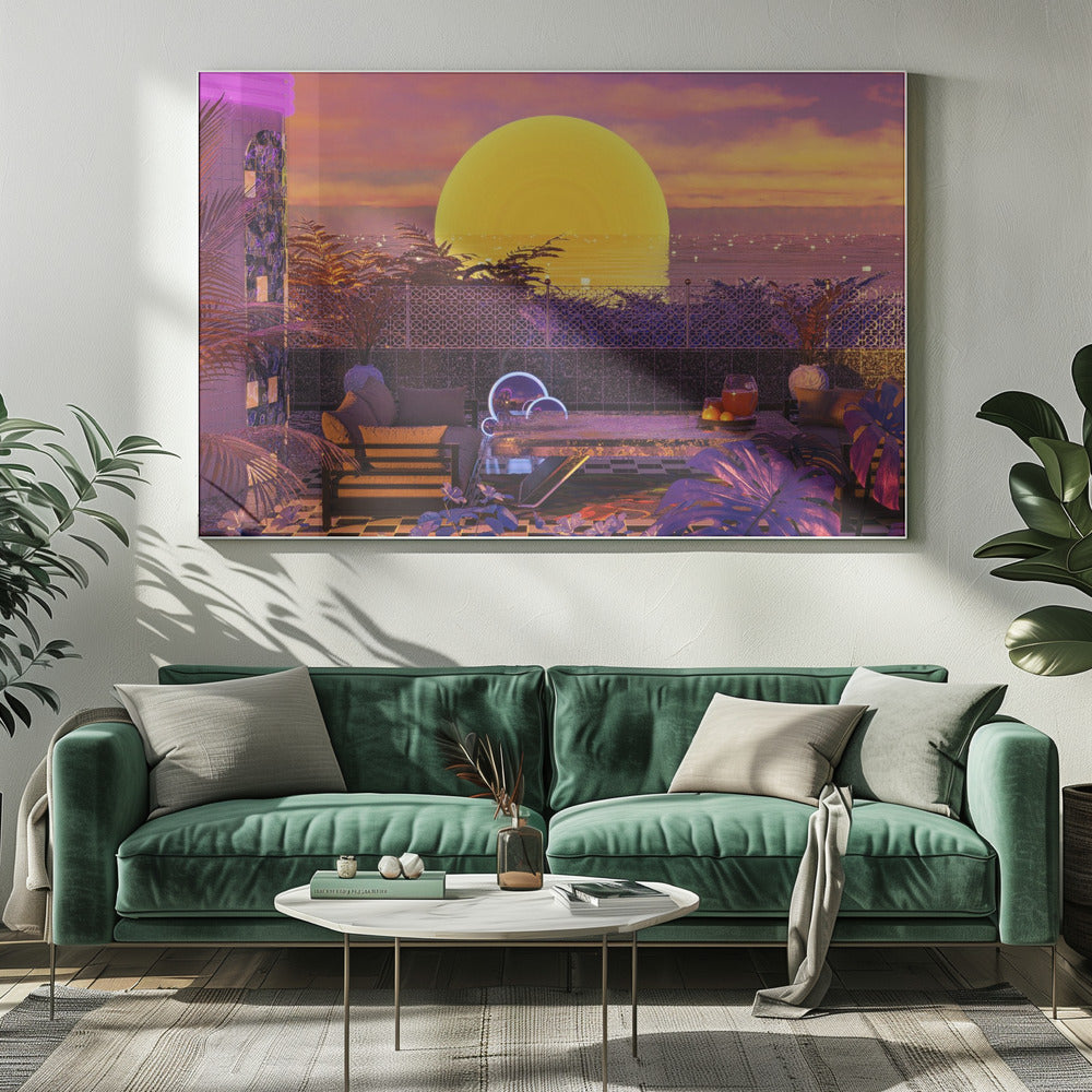 Retro Futurism Vaporwave Sunset | Canvas