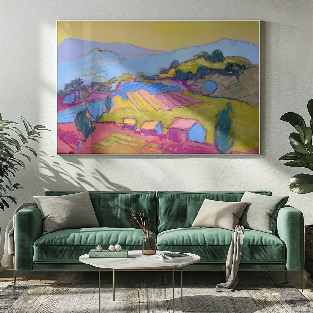 Pastel Hillside View | Canvas