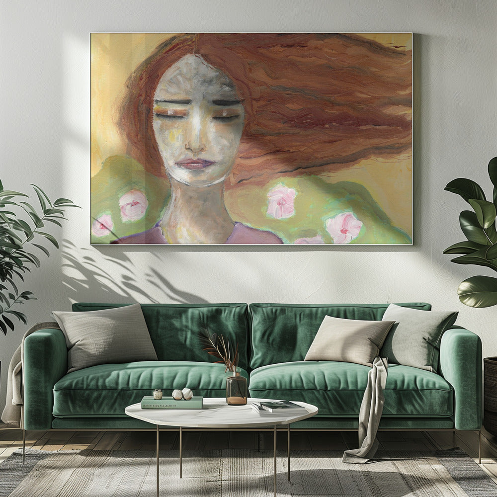 Lady dreaming in the wind. | Canvas