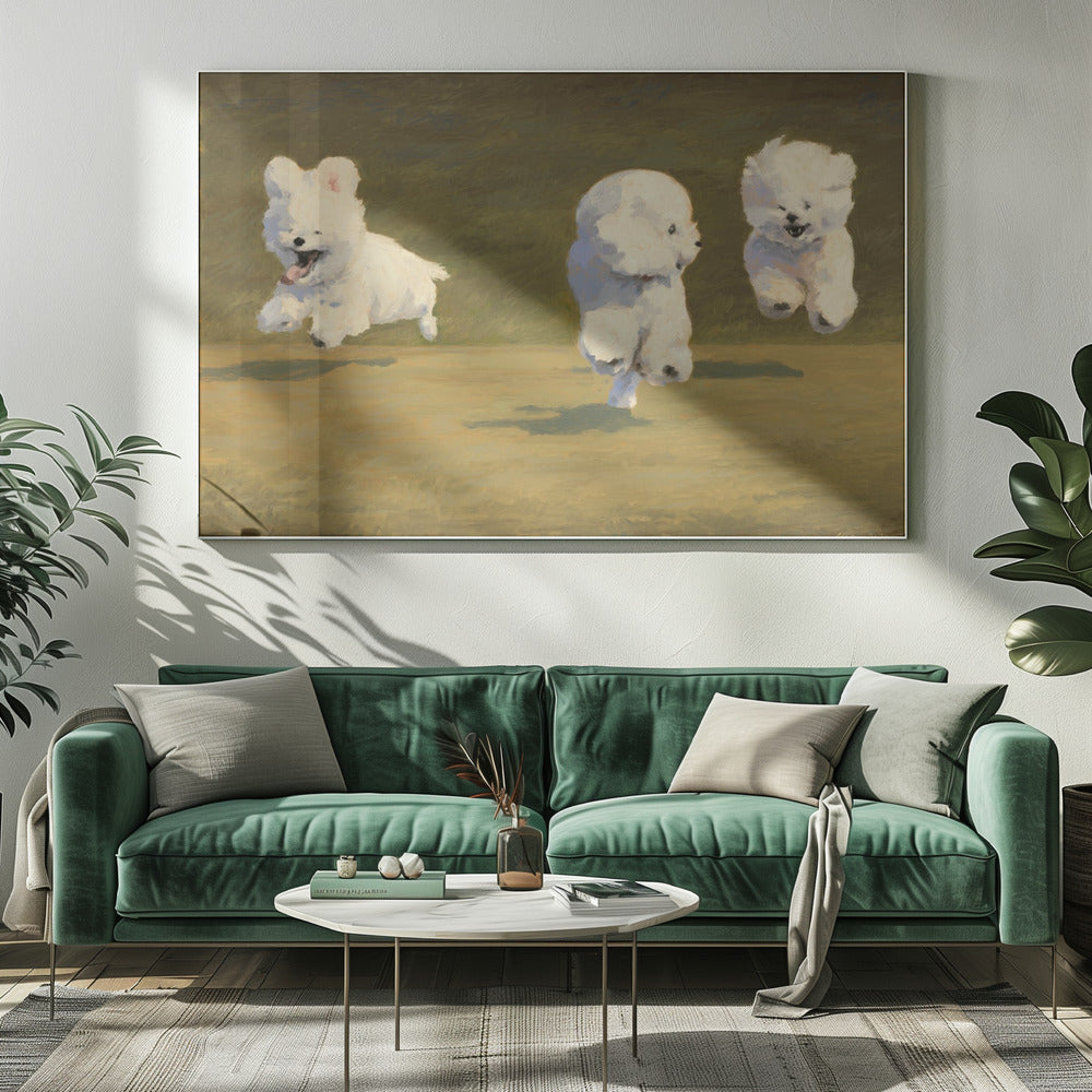 Three Dogs Running | Canvas