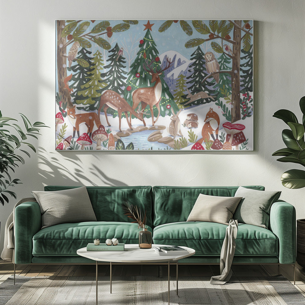 Animal Winter Scene | Canvas
