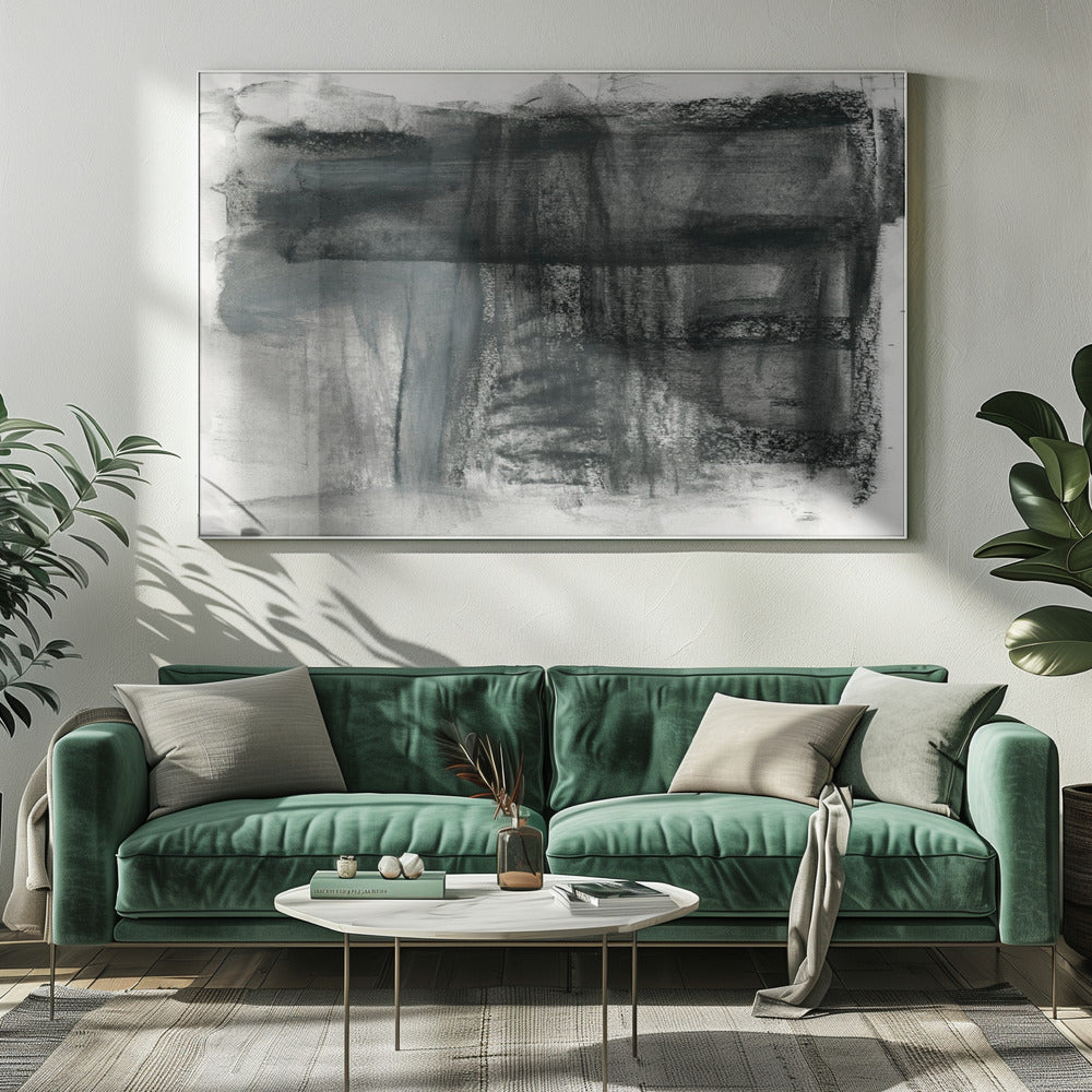 Abstract Charcoal Monochrome 1 | Canvas