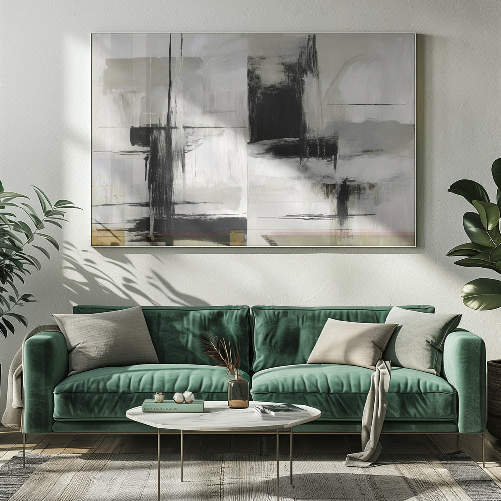 Present Future Black and White Abstract Textures 1 | Canvas