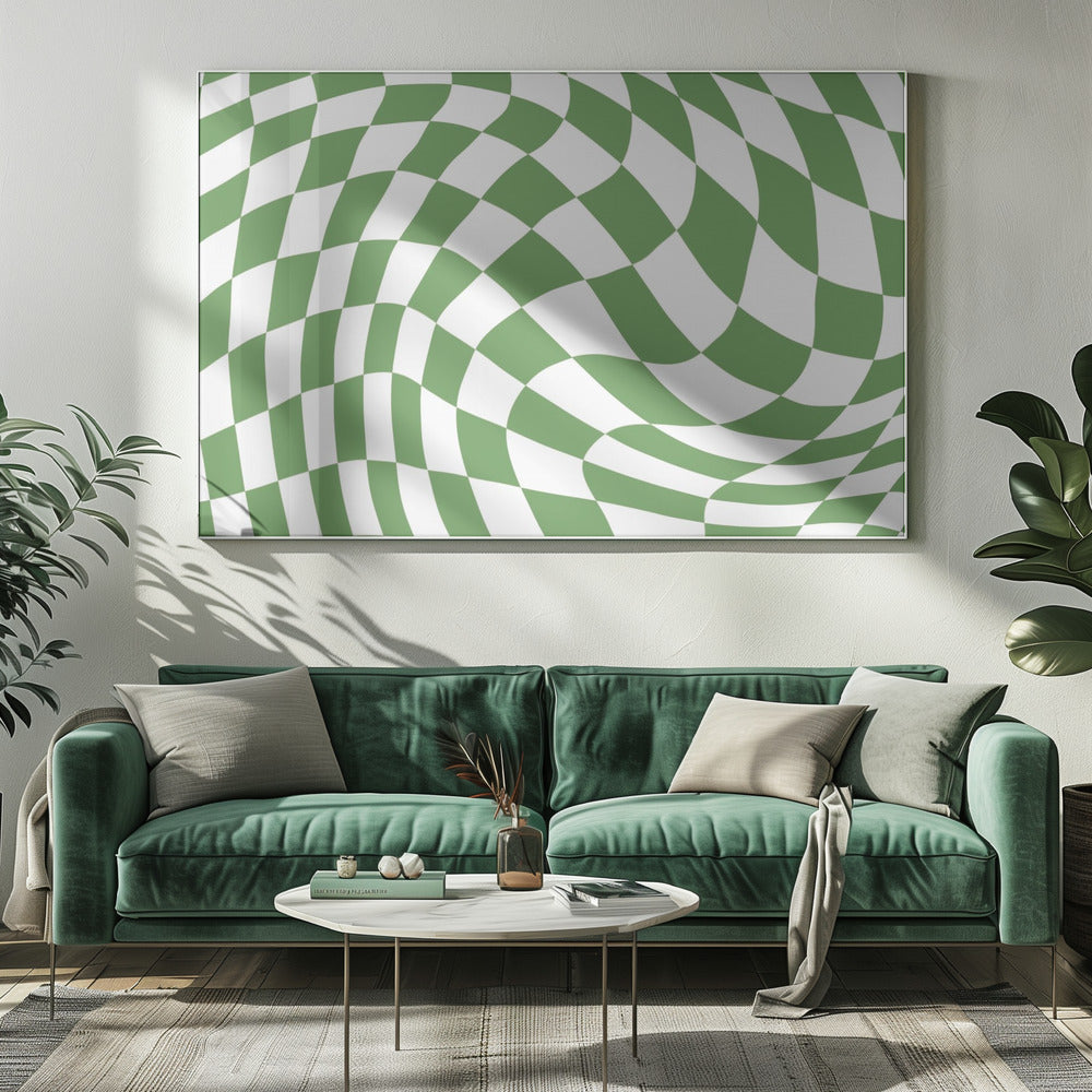 Green Checkerboard | Canvas