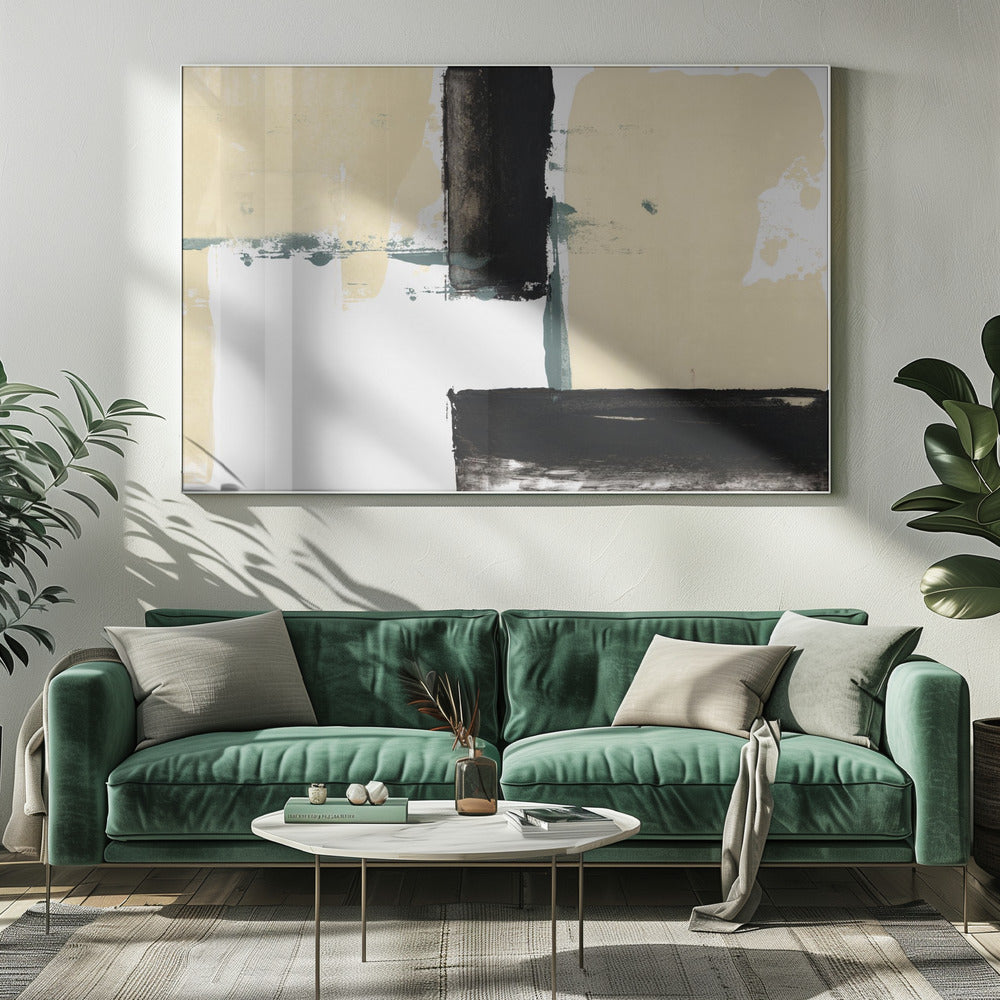 Neutral &amp; Black Art Print No 1 | Canvas