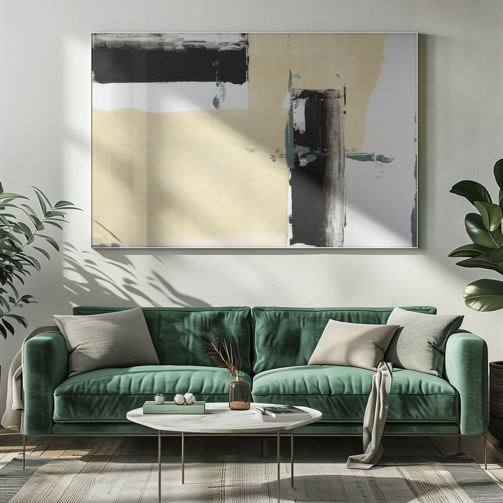 Neutral &amp; Black Art Print No 2 | Canvas