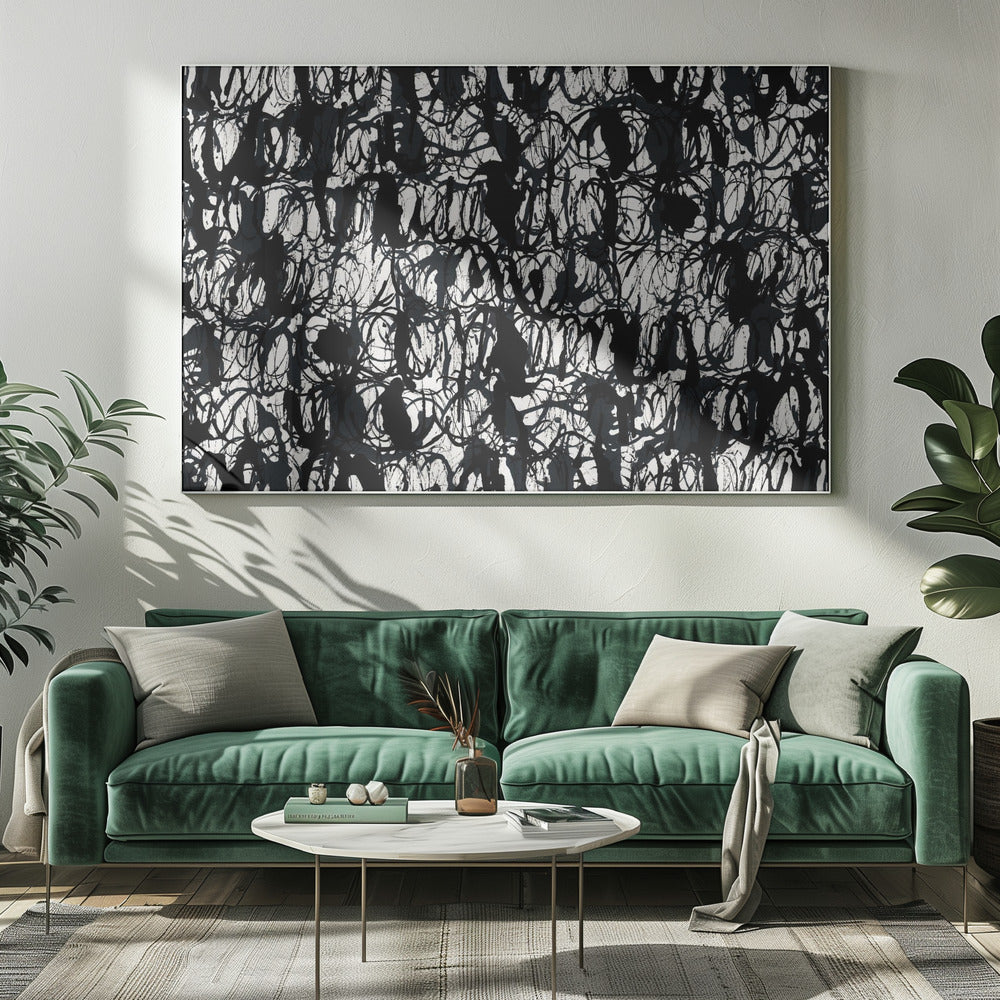 Abstract Ink Swirls Black 2 | Canvas