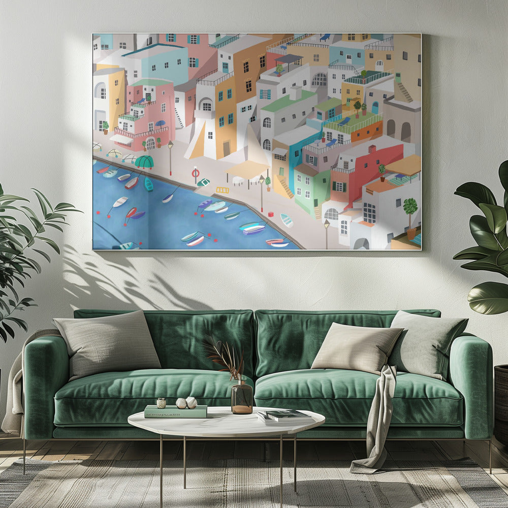 Sunny Seaside Village Summer Fun By Carla Daly | Canvas