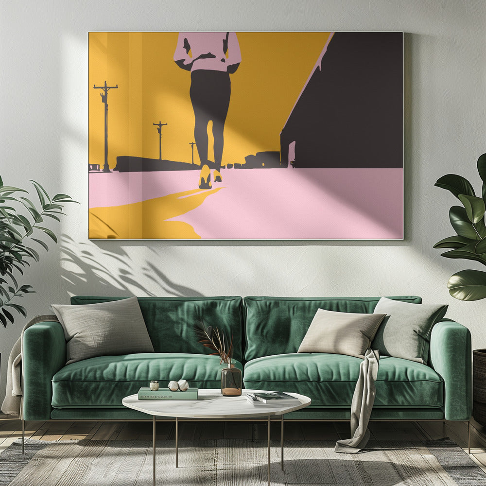 Silhouette of a Woman Walking | Canvas