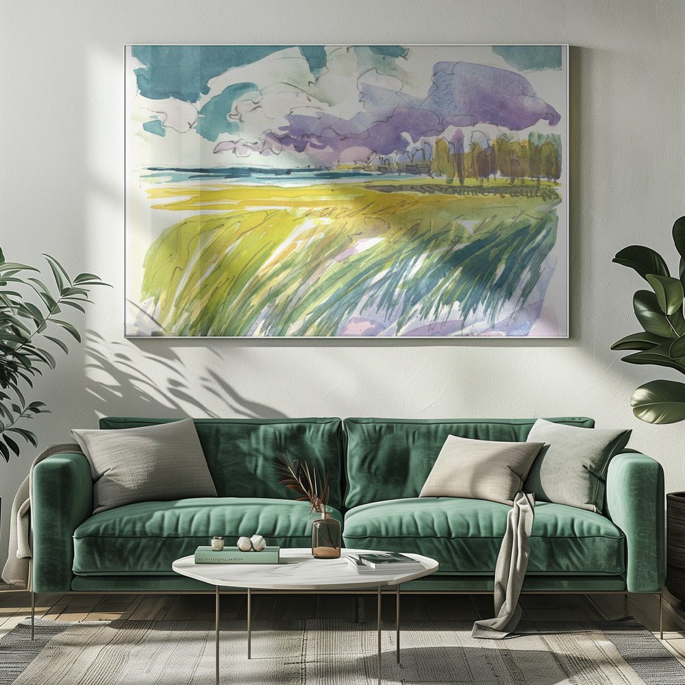 Serene Meadow Skies | Canvas