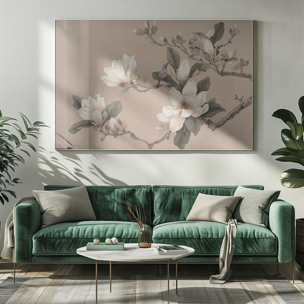 Chinoiserie Magnolia Bird 001 | Canvas