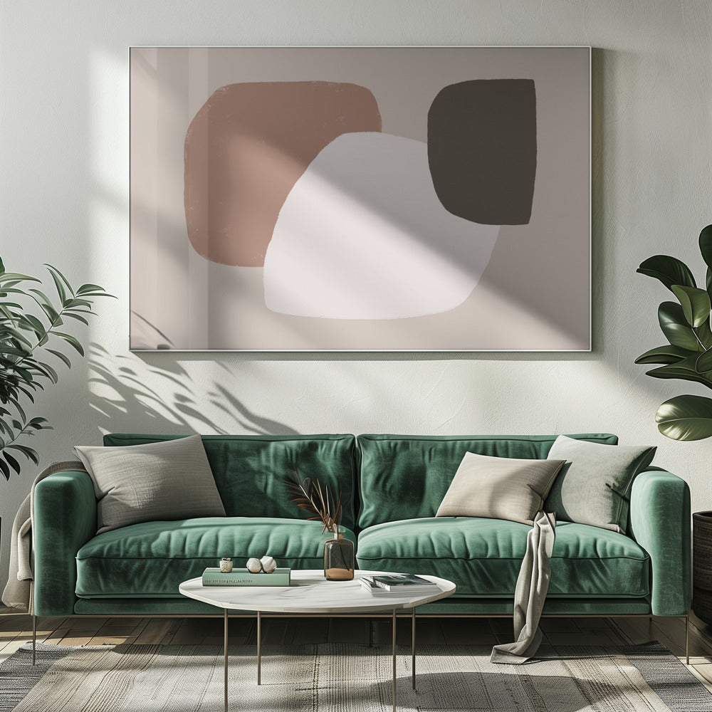 Geometric Shapes in Brown White and Black | Canvas