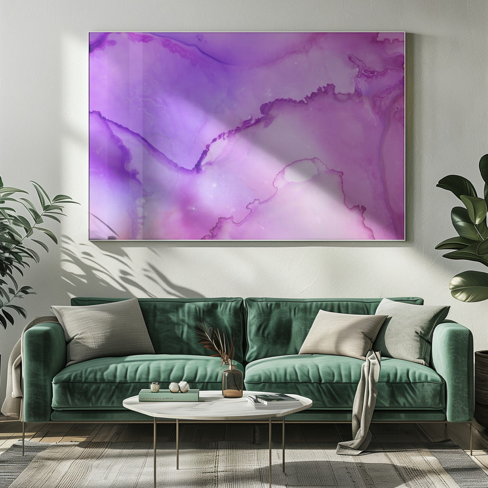 Fluid Abstract Patterns in Purple and Pink Hues | Canvas
