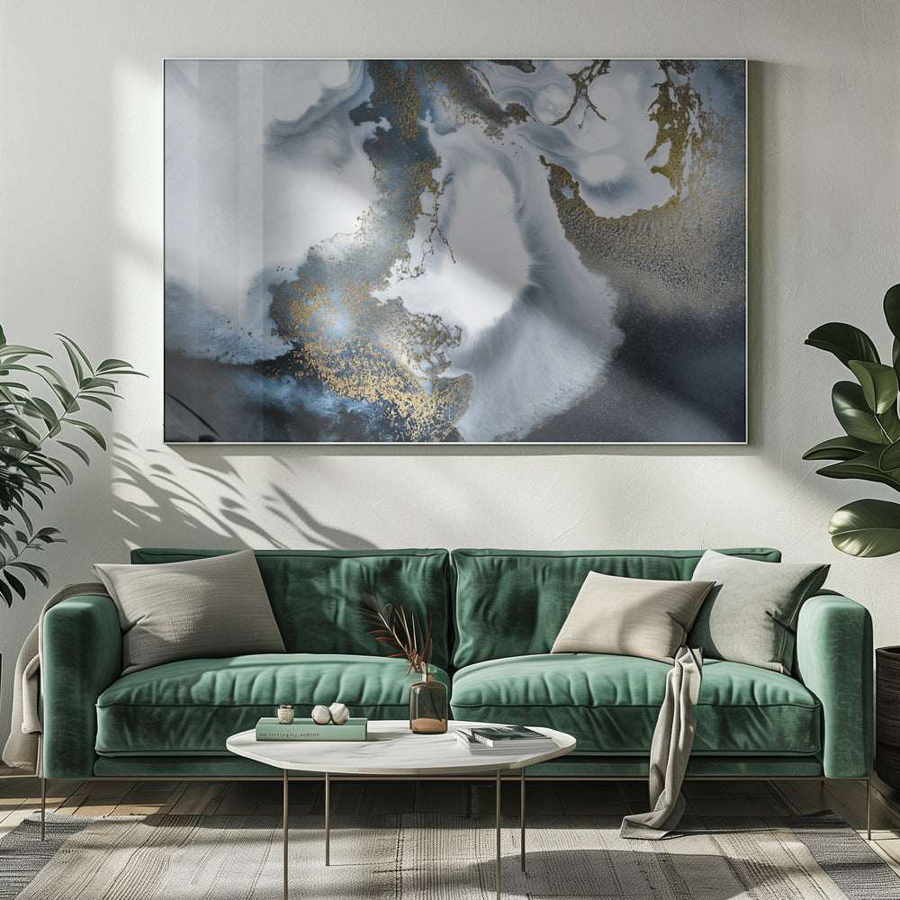 Black White and Gold &quot;Midnight Motion&quot; | Canvas