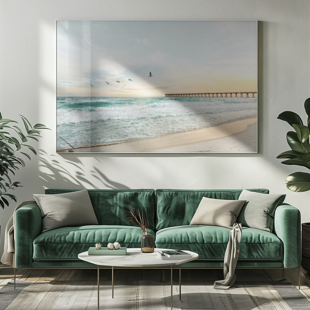 Birds At Pier | Canvas