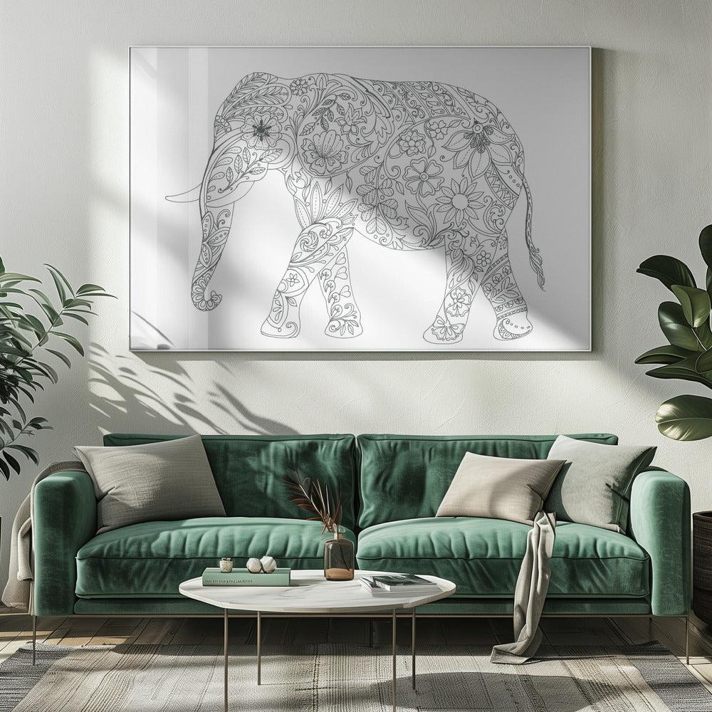 Floral Elephant | Canvas