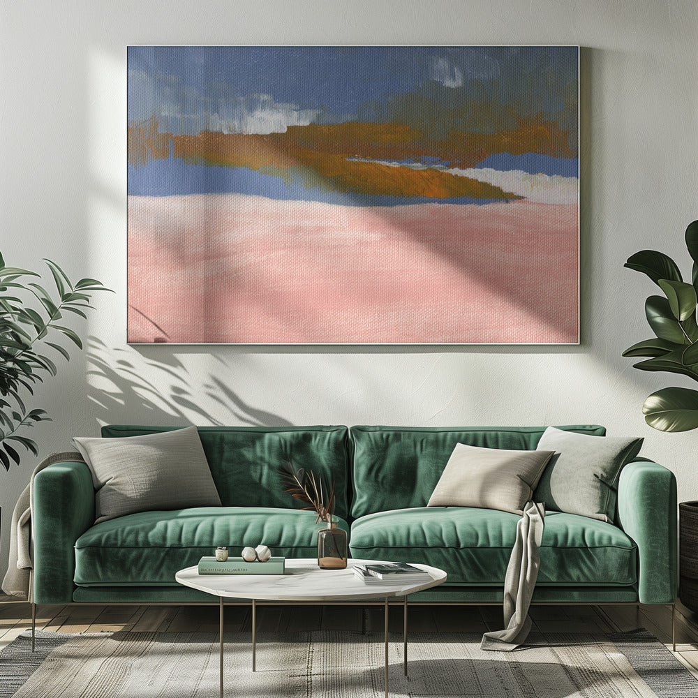 Blush Pink, Blue and Brown | Canvas