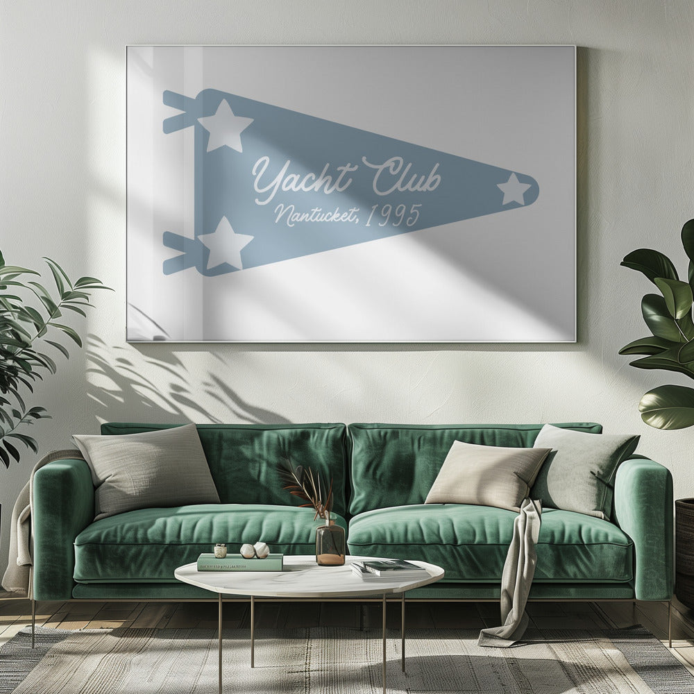 Yacht Club Blue Pennant | Canvas