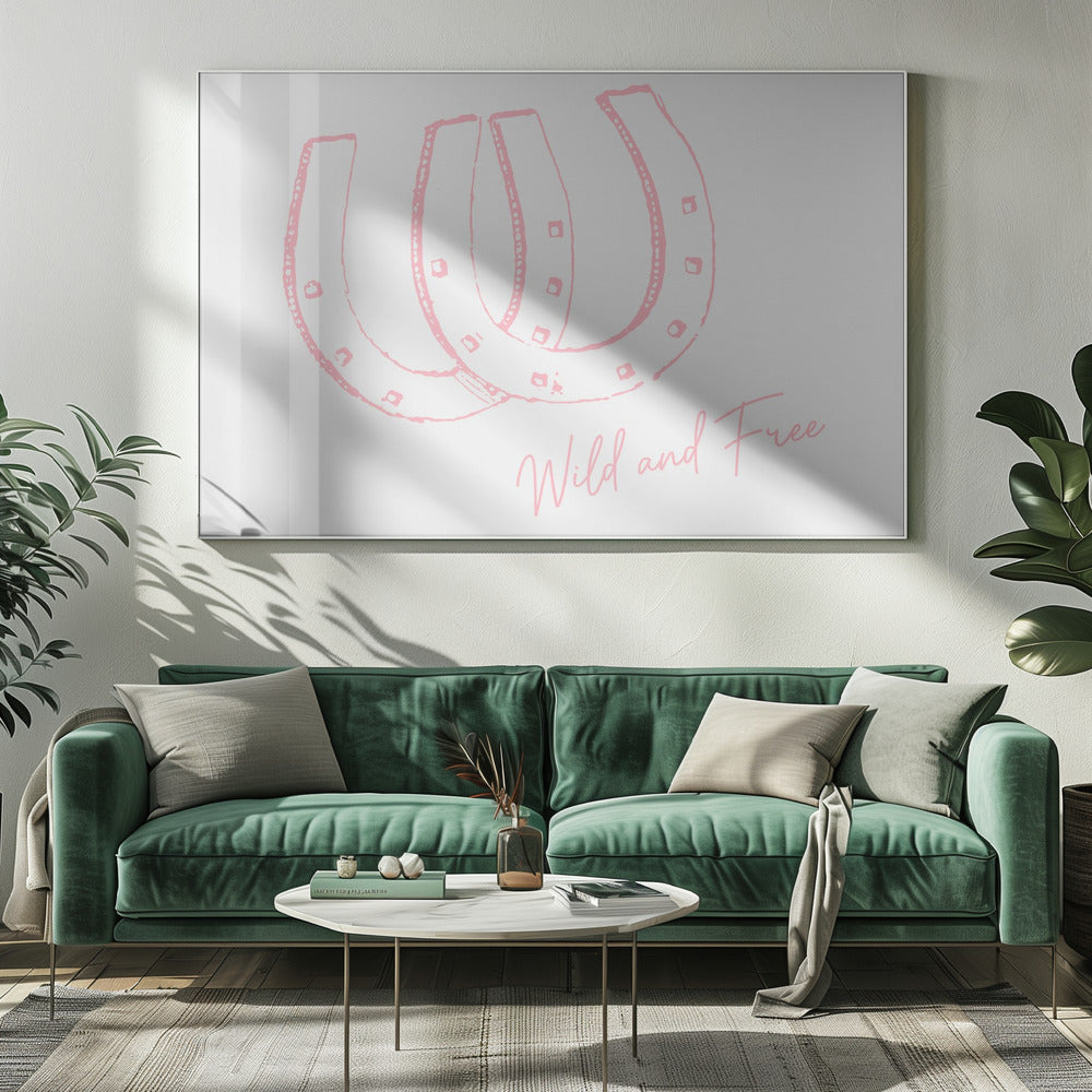Horseshoe Wild and Free Pink | Canvas