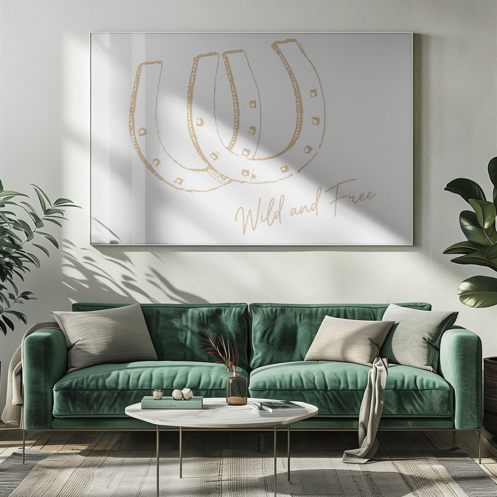 Horseshoe Wild and Free Neutral | Canvas