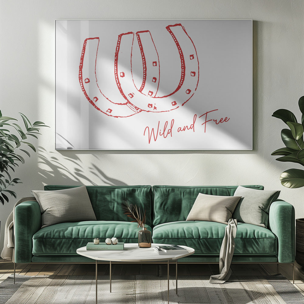 Horseshoe Wild and Free Red | Canvas