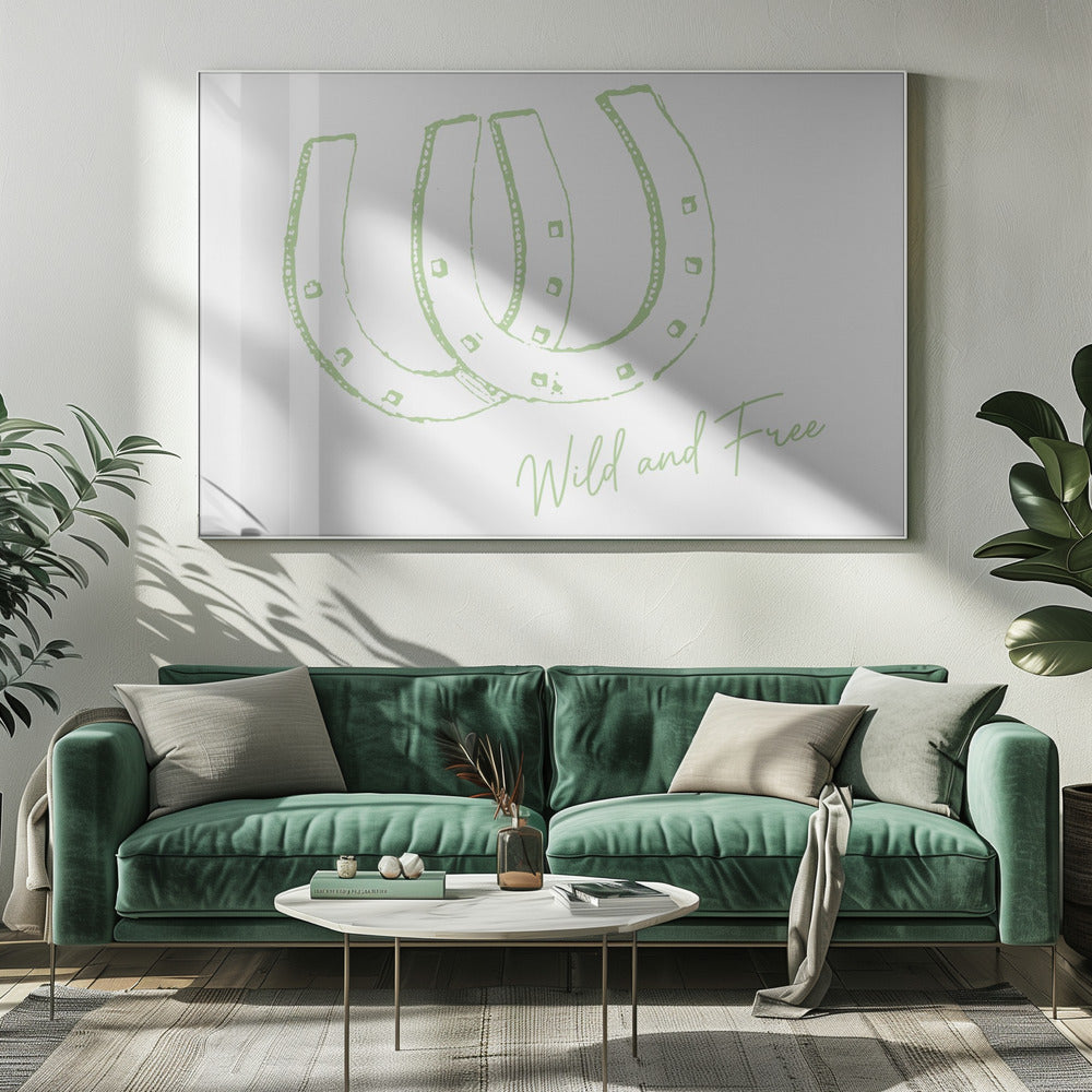 Horseshoe Wild and Free Sage Green | Canvas