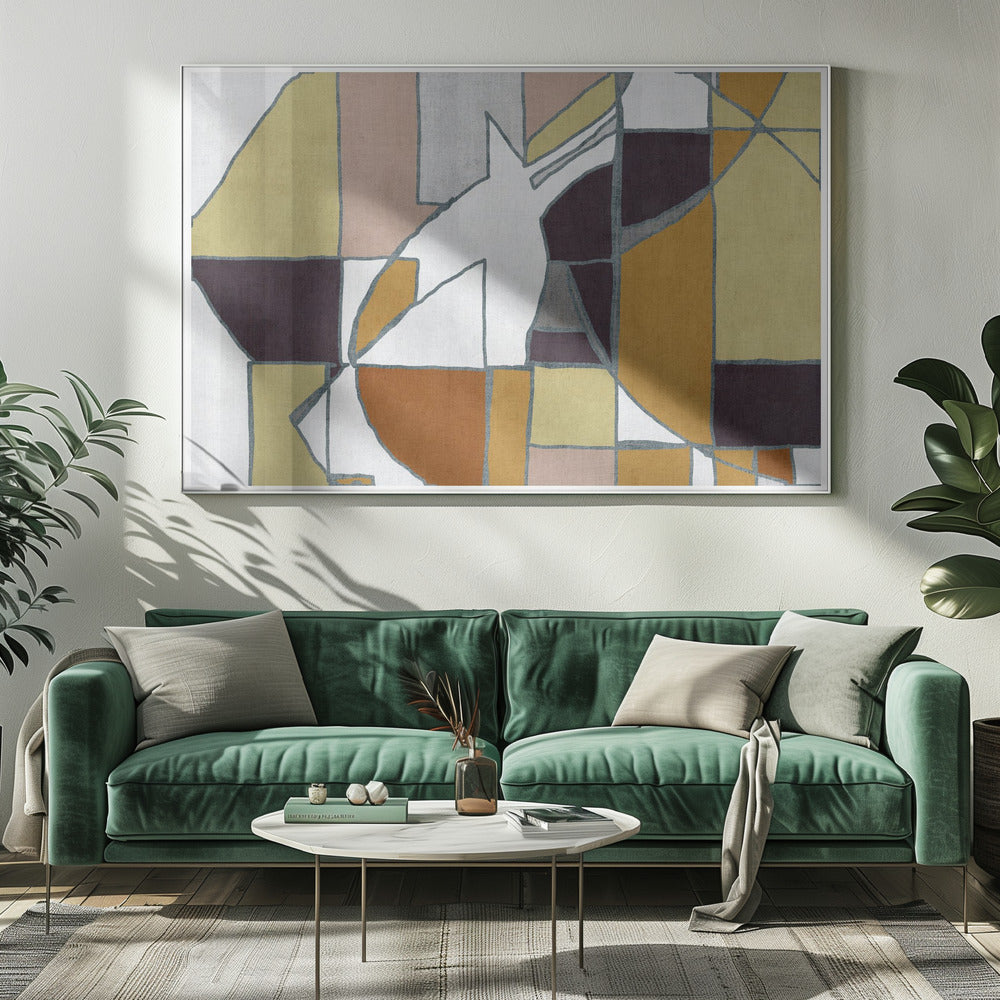 Abstract Geometric Forms in Warm Tones | Canvas