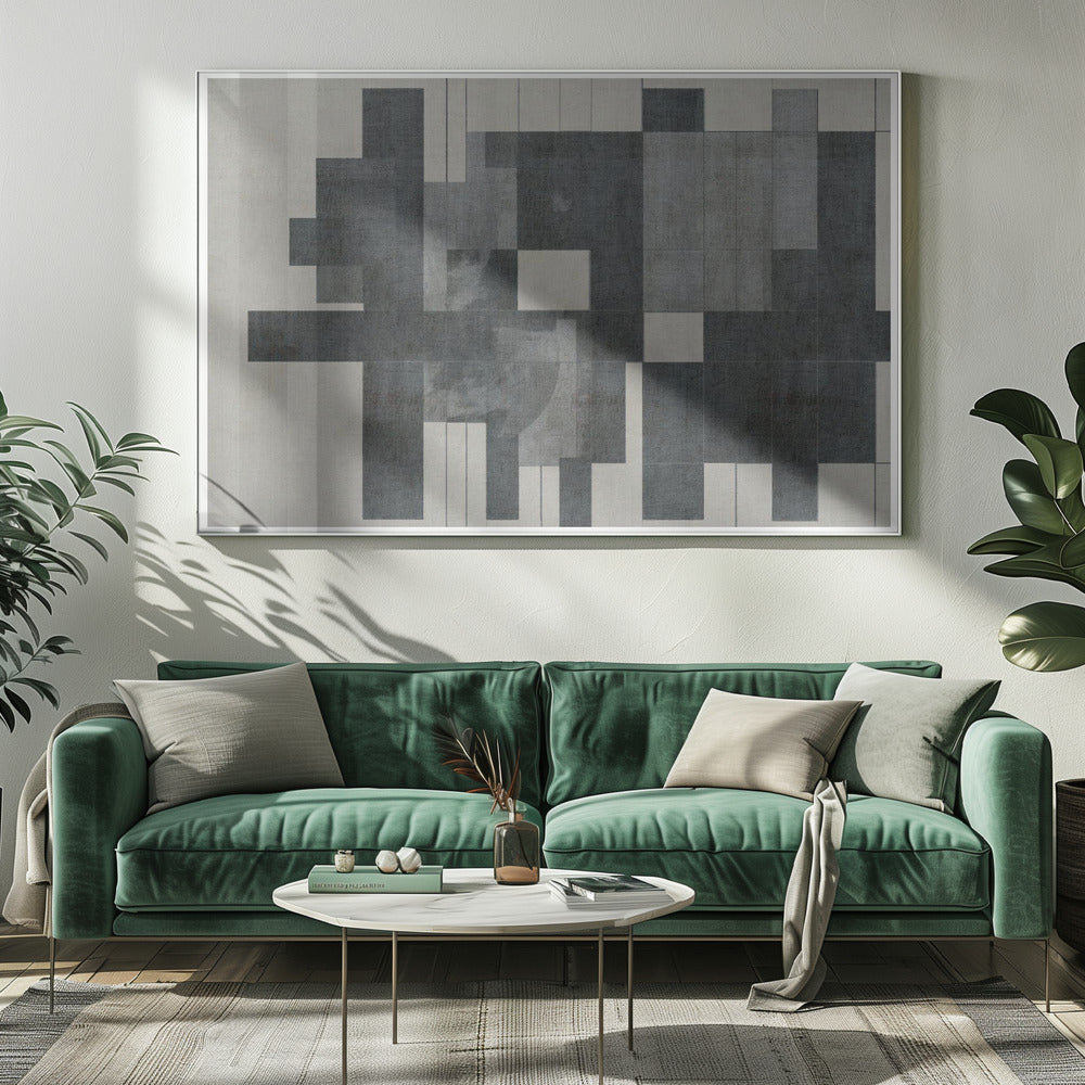 Mid Century Modern Composition in Grayscale | Canvas