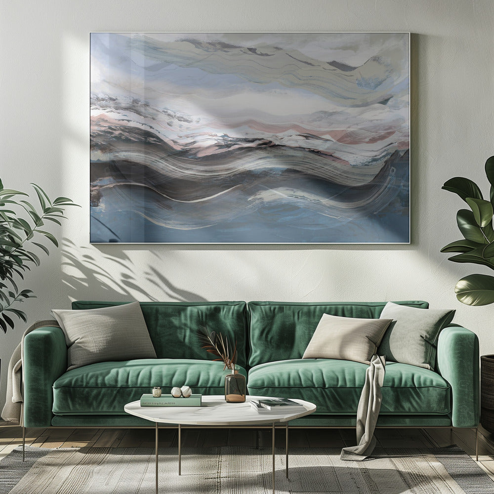 Abstract Landscape Waves Blue | Canvas
